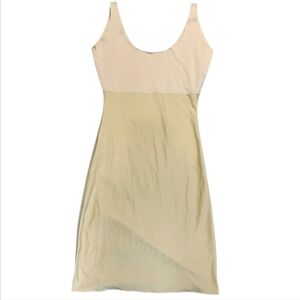 SPANX Hide & Seek Smoothing Slip Dress Bodycon Shaping Beige Sleeveless Size L